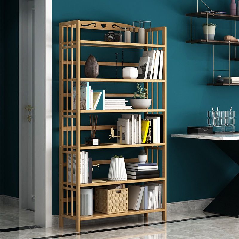 Contemporary Brown Bamboo Shelf Bookcase Open Bookcase for Study Room Clearhalo 'Bookcases' 'furn' 'furn_bookcases' 'Furniture' 'Office Furniture' 1200x1200_999917ce-0cc1-4091-8724-1ad197f70478