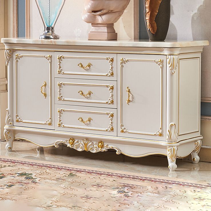 Sideboard Sideboard in pietra a 2 porte in stile glam per soggiorno