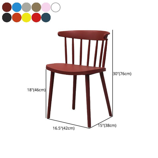 Modern Style Stackable Plastic Chair Windsor Back Folding Side Chair 16.5"x15"x29.9" Clearhalo 'Dining Chairs' 'Dining Tables & Seating' 'dining_chair' 'furn' 'furn_dining_chair' 'Furniture' 'furniture_dining_chair' 'Kitchen & Dining Furniture' 1200x1200_999a4103-3946-4d66-8f37-d9b61045831e