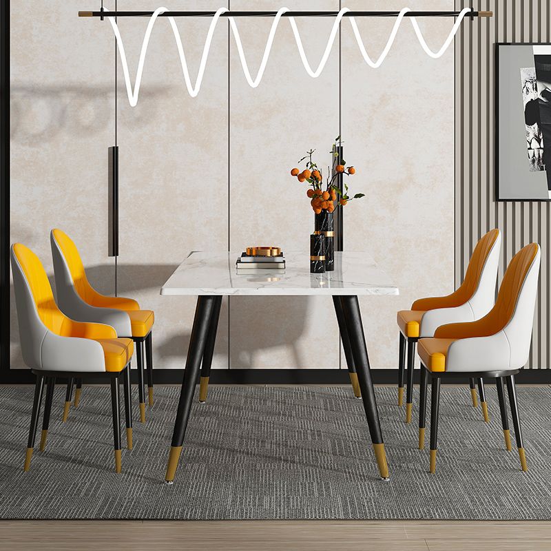 Scandinavian Style Metal Dining Chair Cushioned Dining Room Arm Single Chair Clearhalo ' kitchen&dining_furn' 'Dining Chairs' 'Dining Tables & Seating' 'dining_chair' 'furn' 'furn_dining_chair' 'Furniture' 'furniture_dining_chair' 'Kitchen & Dining Furniture' 'kitchen' 1200x1200_999c7a81-9a6b-4a30-9d72-77ef85c05db1