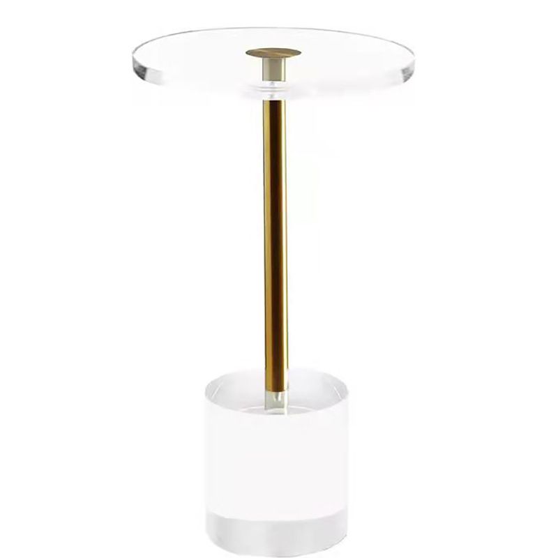 Glam Sofa Side Accent Table Plastic Clear Round Living Room Corner Table