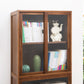 Vertical Bookcase with Doors Bamboo Book Shelf for Home Office