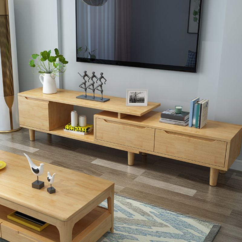 Rubber Wood Contemporary TV Console Open Storage Media Console Clearhalo 'furn' 'furn_tv_stands_entertainment_centers' 'Furniture' 'Living Room Furniture' 'TV Stands & Entertainment Centers' 'TV Stands & Media Storage Furniture' 'tv_stands_entertainment_centers' 1200x1200_99a4439d-8ccb-4efe-b1d1-9042a701dee1
