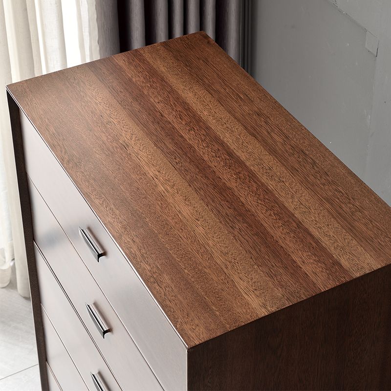 Solid Wood 5- Drawer Accent Chest Brown Chest for Living Room Clearhalo 'Cabinets & Chests' 'cabinets_chests' 'furn' 'furn_cabinets_chests' 'Furniture' 'Living Room Furniture' 1200x1200_99a5340b-d3a2-463f-ade7-36dc99216c6f