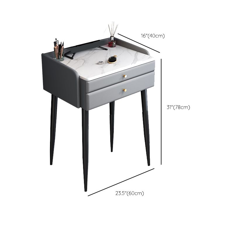 2 cassetti e gioielli Makeup Vanity scrivania moderna per piedi dritti