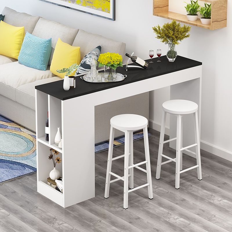 39.4-inch Double Pedestal Rectangle Table for Kitchen Dining Room Clearhalo 'Bar Furniture' 'Bar Tables' 'bar_tables' 'furn' 'furn_bar_tables' 'Furniture' 'Kitchen & Dining Furniture' 1200x1200_99a5d751-f8a0-4382-83bf-c194df435224