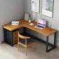 Solid Wood Writing Desk Industrial Style L-Shape Writing Desk for Home Office