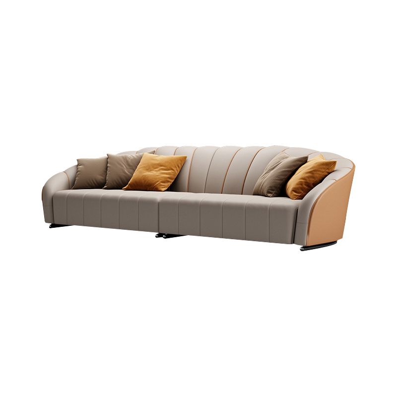 Section des bras en pente canapé sectionnel en cuir authentique pour le salon