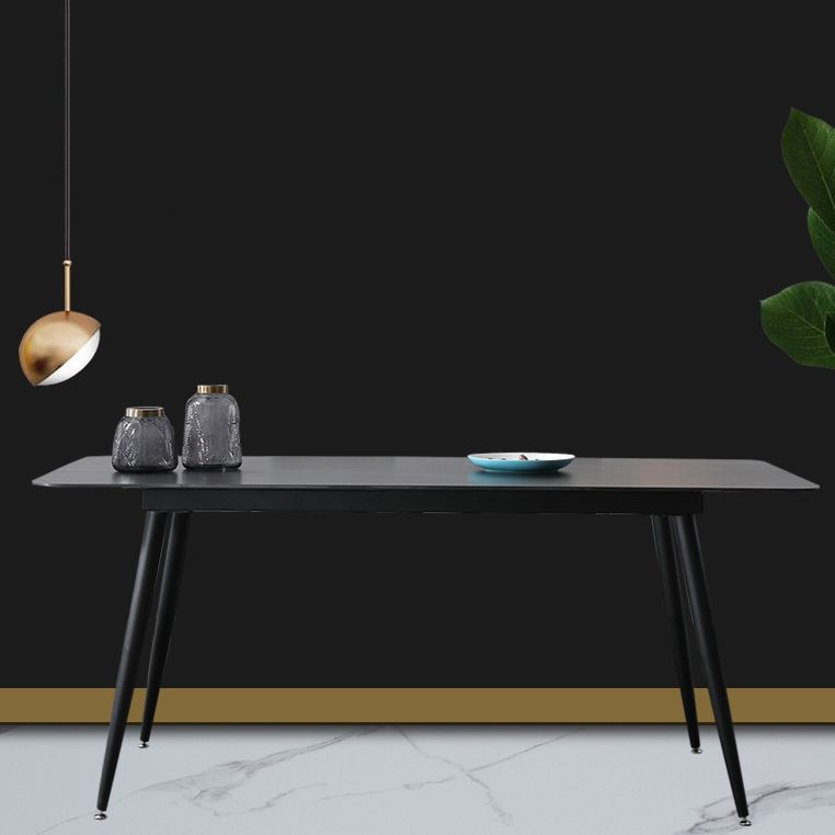 Modern Rectangle Dining Table Sintered Stone Dining Table with 4 Black Legs for Home Kitchen Dinner Clearhalo ' dining_table' 'Dining Tables & Seating' 'Dining Tables' 'furn' 'furn_dining_table' 'Furniture' 'furniture_dining_table' 'Kitchen & Dining Furniture' 'kitchen&dining_furn' 'kitchen' 'kitchen_dining_table' 1200x1200_99a78fe3-13e0-458e-9002-f5e3f11ecb0f