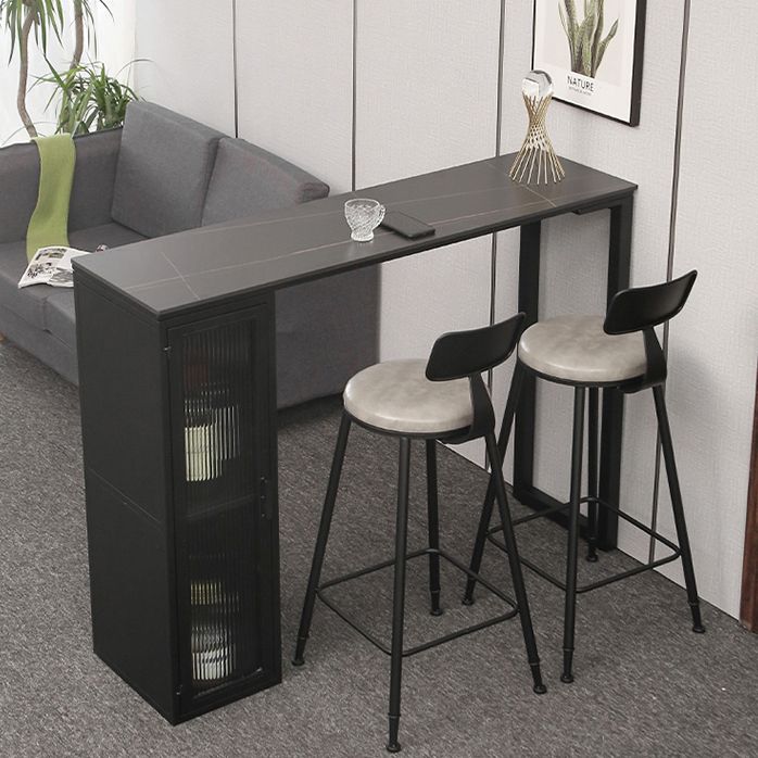 Marble Patio Bar Table with Rectangle Table Top Double Pedestal Table - 41.3" H Clearhalo 'Bar Furniture' 'Bar Tables' 'bar_tables' 'furn' 'furn_bar_tables' 'Furniture' 'furniture_bar_tables' 'Kitchen & Dining Furniture' 1200x1200_99ab01da-a92f-444f-bc9f-051a8ae001ee