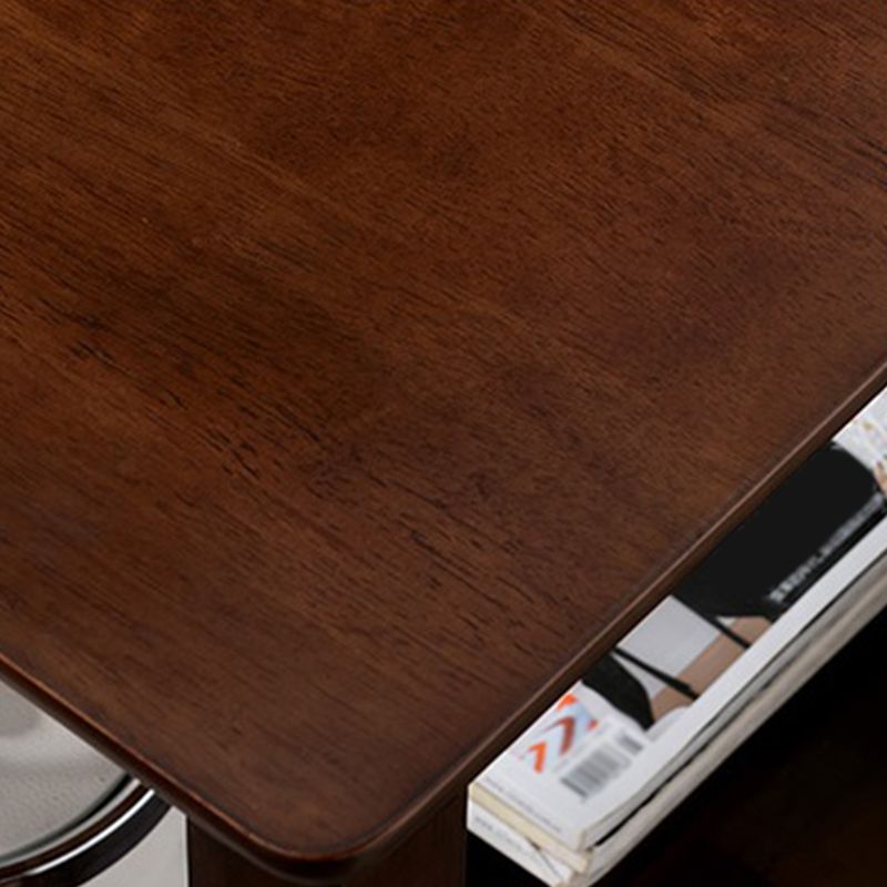 Tabla lateral de acento cuadrado de nogal 21.65 "/23.62" H Madera 4 Pats Table lateral