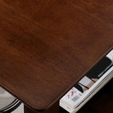 Tabla lateral de acento cuadrado de nogal 21.65 "/23.62" H Madera 4 Pats Table lateral