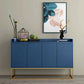 Tavolo da sideboard a 4 porte in legno massiccio glam con base di metallo