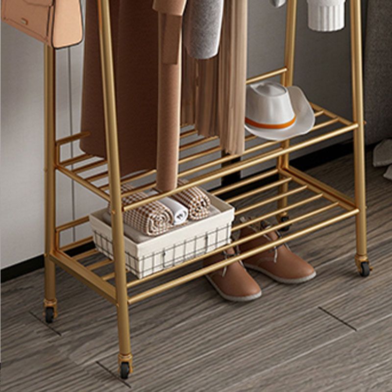 Modern Style Coat Rack Metallic Hooks Design Free Standing Coat Rack with Shelves Clearhalo 'Entry & Mudroom Furniture' 'furn' 'furn_hall_tree_coat_racks' 'Furniture' 'Hall Trees & Coat Racks' 'hall_tree_coat_racks' 1200x1200_99ac8527-c47d-47cd-96a1-4a4f6e1a76b1