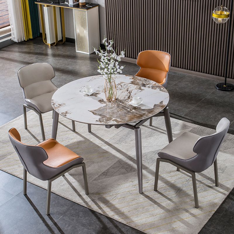 Table à manger extensible table de cuisine en pierre ronde moderne