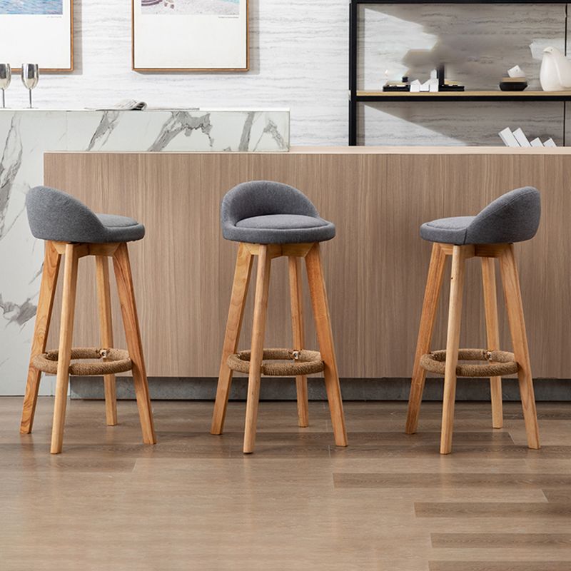 Nordic Wood Swivel Barstool Low Back Indoor Tall Stool with Upholstered Clearhalo 'Bar Furniture' 'Bar Stools' 'bar_stools' 'furn' 'furn_bar_stools' 'furniture_bar_stools' 'Kitchen & Dining Furniture' 'kitchen&dining_furn' 'kitchen' 'kitchen_furn' Furniture' 1200x1200_99ad0ee6-16a3-4bf5-afa9-511077c66abc