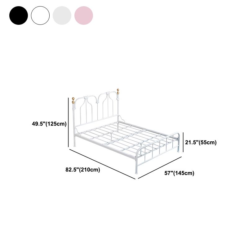 49.21" Modernism Metal Bed with Headboard Low Profile Standard Bed Clearhalo 'Bedroom Furniture' 'Beds' 'furn' 'furn_beds' 'Furniture' 1200x1200_99ad8275-17cb-4c46-95c8-2c1a1885979f