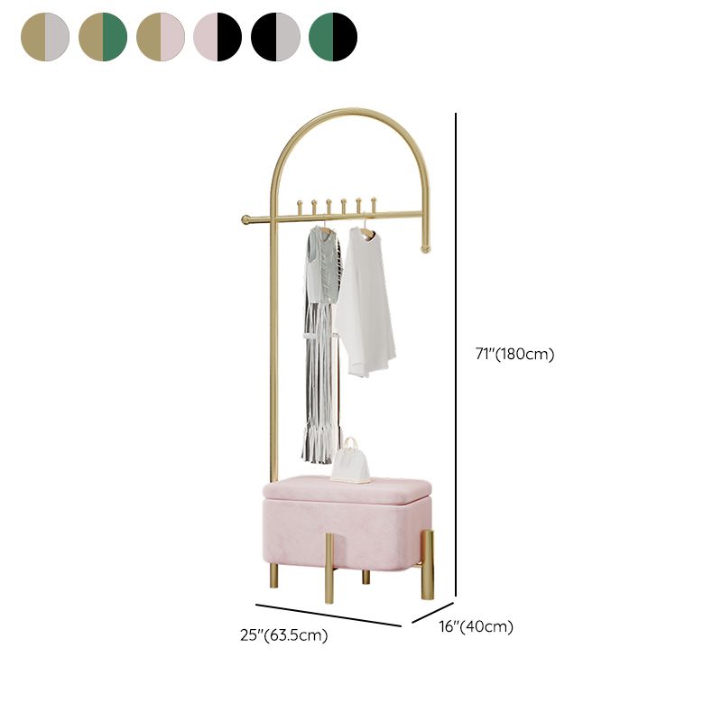 Luxurious Metallic Coat Ranger Rack Free Standing Rack with Flip Box