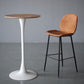 Modern Backrest Armless Counter Stool Iron Cafe Bar High Stool with Leather Cushion