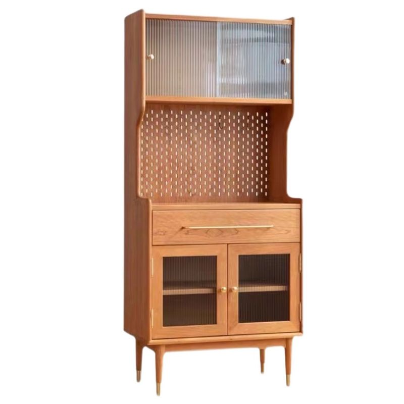 Moderno credenza in legno massiccio di pino credenza a 4 porte marrone mobile con 1 cassetto