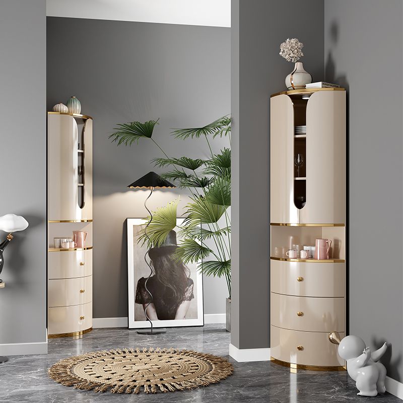 Scandinavian Bombe Accent Cabinet Solid Wood Side Cabinet in White Clearhalo 'Cabinets & Chests' 'cabinets_chests' 'furn' 'furn_cabinets_chests' 'Furniture' 'Living Room Furniture' 1200x1200_99b230ac-6fa6-4ed2-a164-2003e3707a32