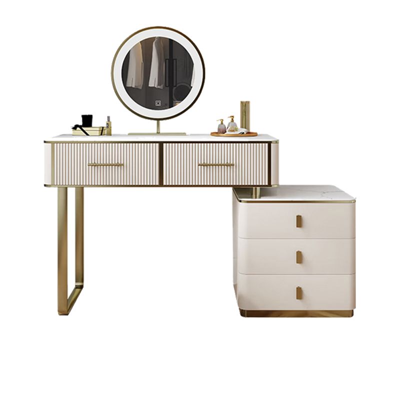 Glam Stone Vanity Dressing Table 5-Drawers Vanity Dressing Table