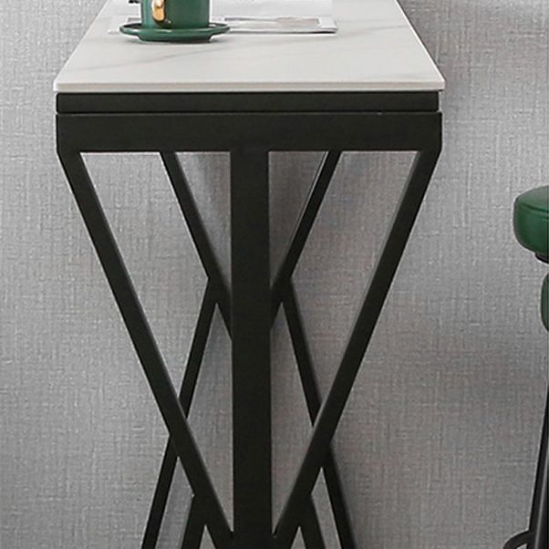 Modern Bar Dining Table Rectangle Bar Height Table with Double Pedestal in Black Clearhalo 'Bar Furniture' 'Bar Tables' 'bar_tables' 'furn' 'furn_bar_tables' 'Furniture' 'furniture_bar_tables' 'Kitchen & Dining Furniture' 1200x1200_99b51c59-54c3-42ae-aa2b-8f9c951f031d