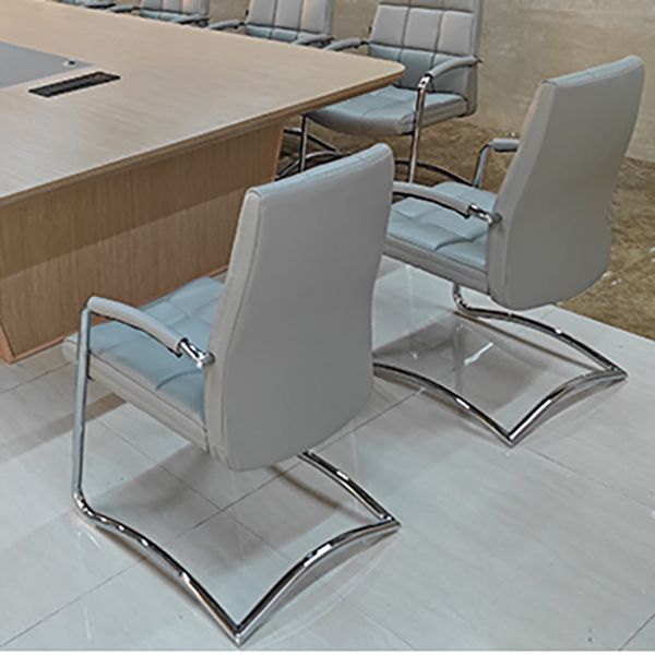 Modern Fixed Arms Desk Chair Faux Leather Mid Back Office Chair Clearhalo 'furn' 'furn_office_chair' 'Furniture' 'Office Chairs' 'Office Furniture' 'office_chair' 1200x1200_99b54e15-9437-47df-86aa-1e31b78ed1b4