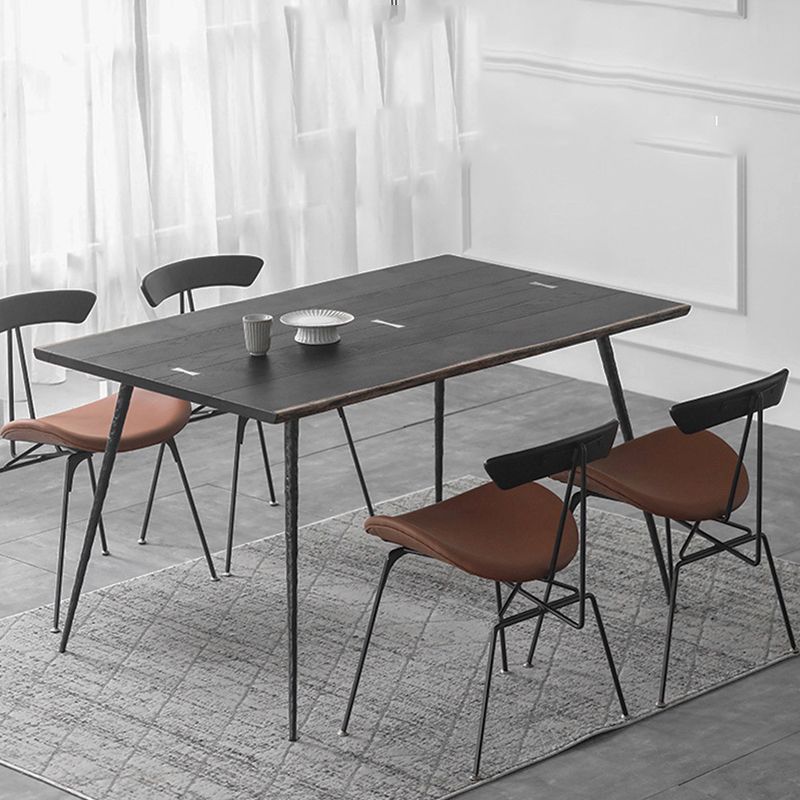 Industriële eettafel Rechthoekig houten blad voor eetkamer