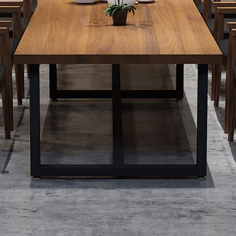 Industrial Solid Wood Table for Restaurant Dining Table with Trestle Base Clearhalo 'Dining Tables & Seating' 'Dining Tables' 'dining_table' 'furn' 'furn_dining_table' 'Furniture' 'furniture_dining_table' 'Kitchen & Dining Furniture' 1200x1200_99b9b728-a49c-4783-8228-8d8df5c7d0f5