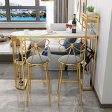 Contemporary Bar Dining Table 42-Inch Top Bar Height Table with Wine Storage Clearhalo 'Bar Furniture' 'Bar Tables' 'bar_tables' 'furn' 'furn_bar_tables' 'Furniture' 'furniture_bar_tables' 'Kitchen & Dining Furniture' 'kitchen&dining_furn' 'kitchen' 1200x1200_99b9c5e2-d0fa-4aa7-9400-065df210b170