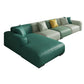 Stationary Faux Leather Living Room Square Arm Cushions Sofa