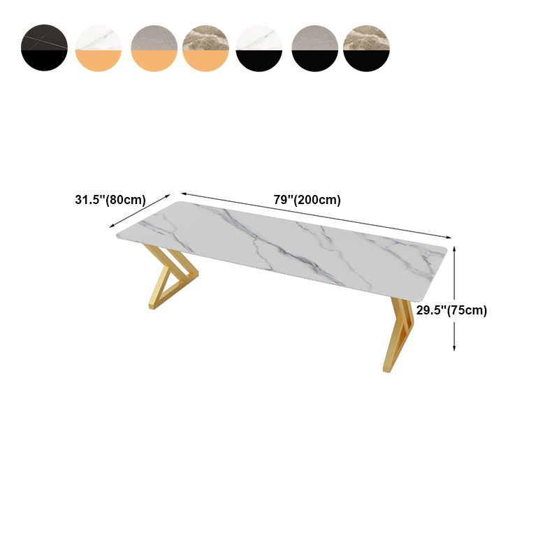 Bureau de bureau rectangulaire de style moderne Bureau de base de traîneau en pierre fritté