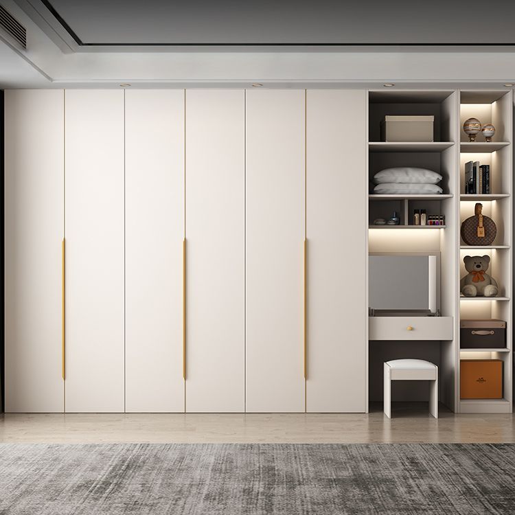 White Colour Wardrobe Contemporary Wooden Wardrobe Closet with Drawer Clearhalo 'Armoires & Wardrobes' 'armoires_wardrobes' 'Bedroom Furniture' 'furn' 'furn_armoires_wardrobes' 'Furniture' 1200x1200_99ba5e73-f041-465e-aec2-649821a38b8b