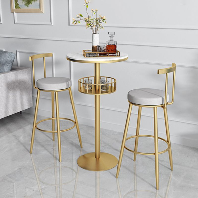 Contemporary Marble Pedestal Pub Bar Table Balcony Event and Cocktail Table with Storage Clearhalo 'Bar Furniture' 'Bar Tables' 'bar_tables' 'Furniture' 'furniture_bar_tables' 'Kitchen & Dining Furniture' 'kitchen&dining_furn' 'kitchen' 1200x1200_99ba9da3-f726-45fc-b0d2-a7948345abf0