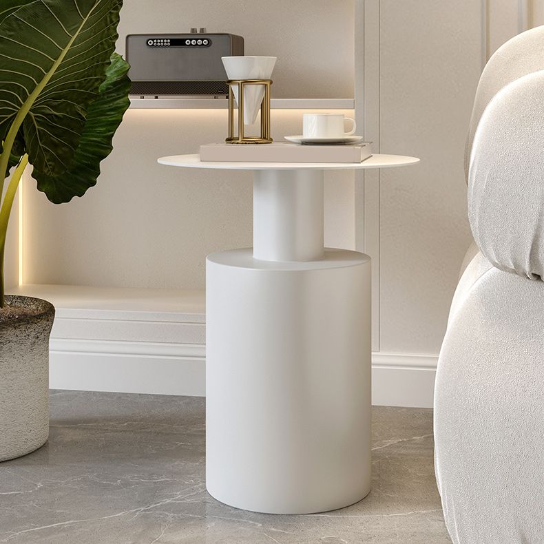 Mesa de pedestal de mediados de siglo de 19.7 "Table de metal redonda de metal redonda