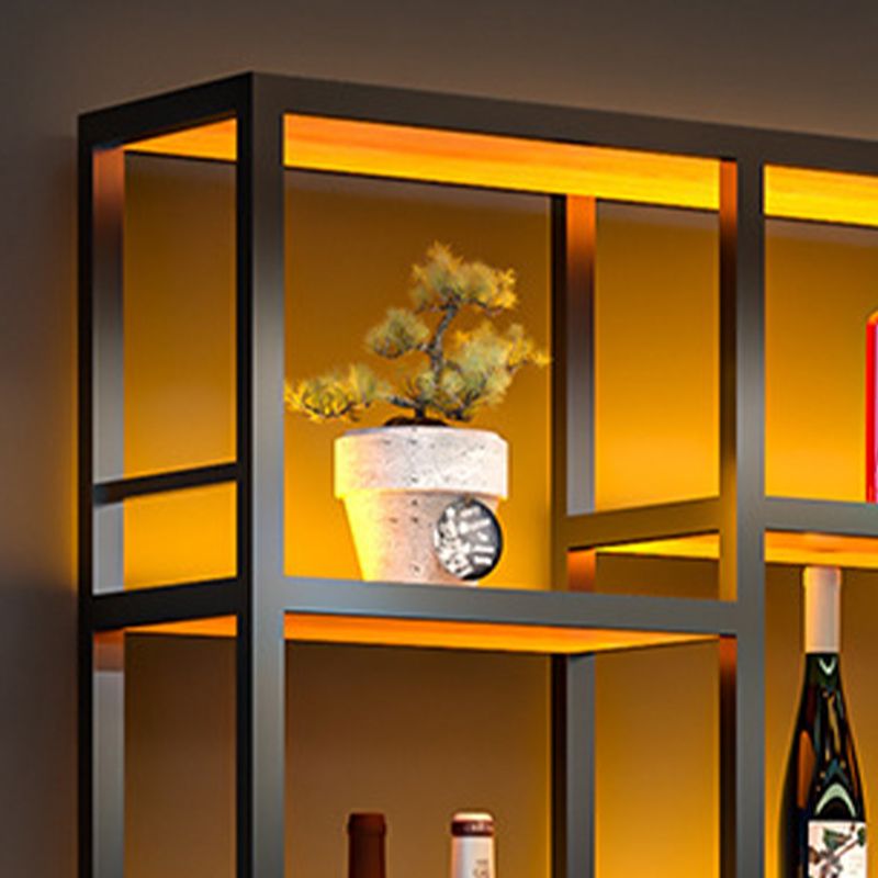 Pastelera de vino de metal Rack de soporte de vino montado en la pared de estilo moderno con estante