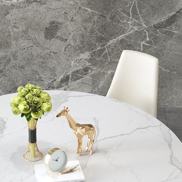 Glam Sintered Stone Dining Room Set with Round Table Space-Saving Design Dining Table Furniture Clearhalo 'Dining Room Sets' 'Dining Tables & Seating' 'dining_room_set' 'furn' 'furn_dining_room_set' 'Furniture' 'furniture_dining_room_set' 'Kitchen & Dining Furniture' 'kitchen&dining_furn' 'kitchen' 1200x1200_99bdf523-f341-4108-b551-e147e02612ff