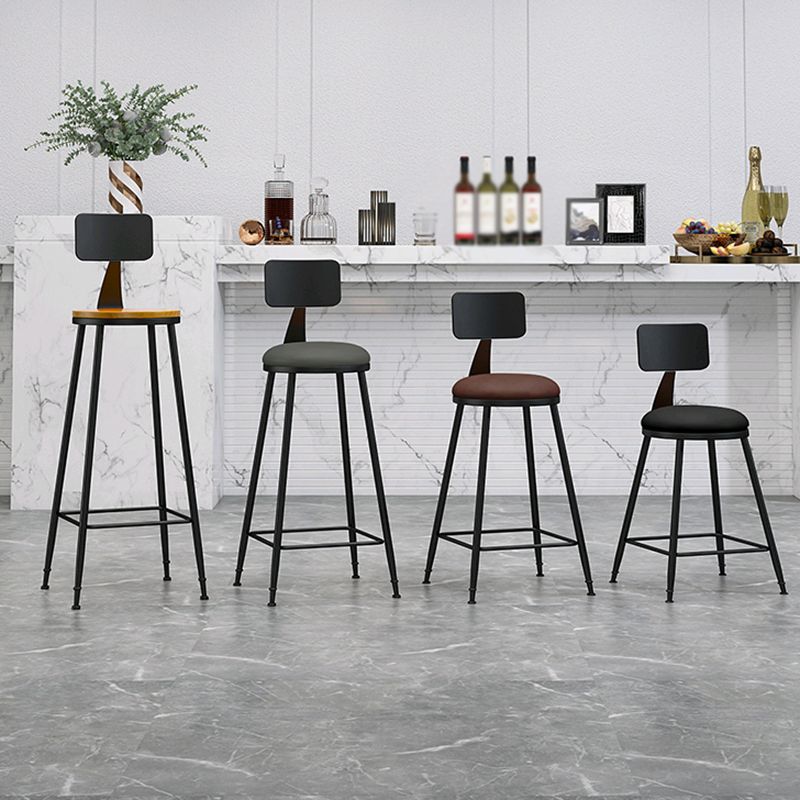 Modern Backrest Armless Counter Stool Iron Living Room Bar Stool with Pedal, 1 Piece Clearhalo 'Bar Furniture' 'Bar Stools' 'bar_stools' 'furn' 'furn_bar_stools' 'furniture_bar_stools' 'Kitchen & Dining Furniture' 'kitchen&dining_furn' 'kitchen' 'kitchen_furn' Furniture' 1200x1200_99beb5a1-3e20-4780-baa1-3e86c0f4d45d