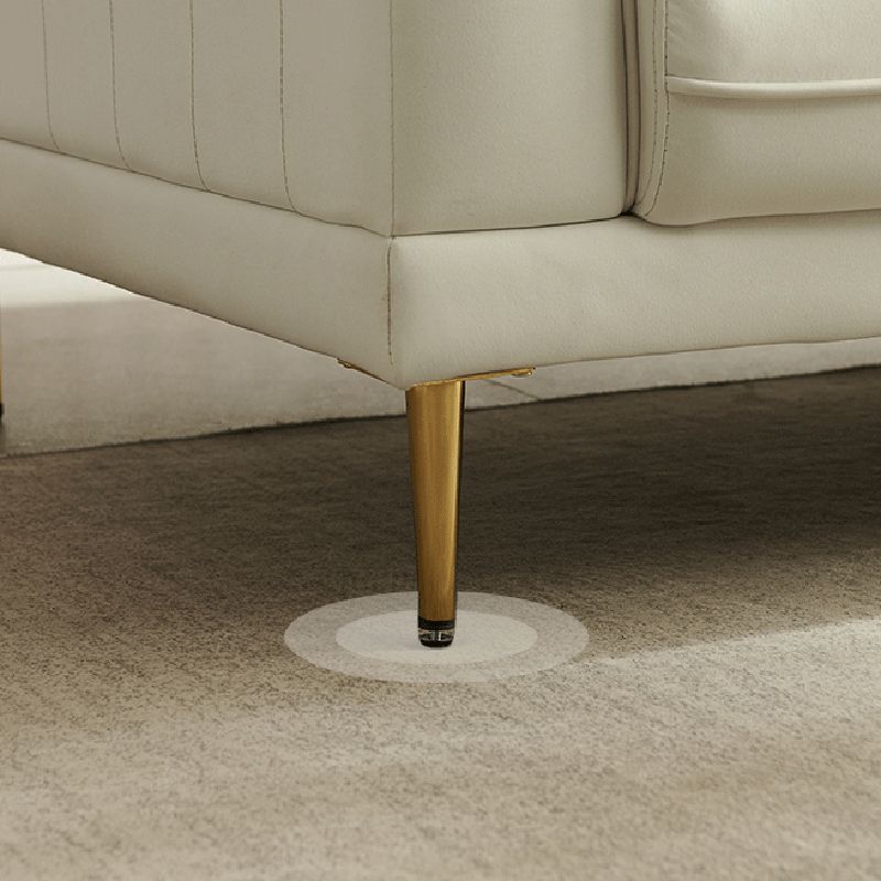 Contemporary Square Arm Loveseat Living Room Faux Leather Sofa with Brass Legs Clearhalo 'furn' 'furn_sofas' 'Furniture' 'furniture_sofas' 'Living Room Furniture' 'Sofa' 'sofas' 1200x1200_99bf5f14-d40e-4b6a-a2ed-16e793143165