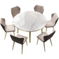 Glam 1/2/5/7 Pieces Dining Set Round Sintered Stone Dining Table for Dining Room Clearhalo 'Dining Room Sets' 'Dining Tables & Seating' 'dining_room_set' 'furn' 'furn_dining_room_set' 'Furniture' 'furniture_dining_room_set' 'Kitchen & Dining Furniture' 'kitchen&dining_furn' 'kitchen' 1200x1200_99bf9562-ac50-4ce0-9fc2-a3bfe3926b5c
