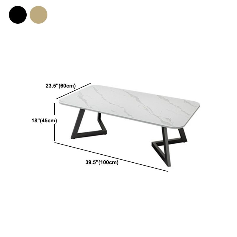 Geometrischer Steinkaffeetisch in Weiß von 17,7 "/19.7" hoch