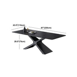 Stone Top Table Traditional Luxury Rectangle Dining Table with Pedestal Base Clearhalo 'Dining Tables & Seating' 'Dining Tables' 'dining_table' 'furn' 'furn_dining_table' 'Furniture' 'Kitchen & Dining Furniture' 1200x1200_99c3503a-c865-4b54-a5e7-26bafdf28a97