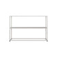 Contemporary Iron Console Table with Storage Shelf and Frame Base