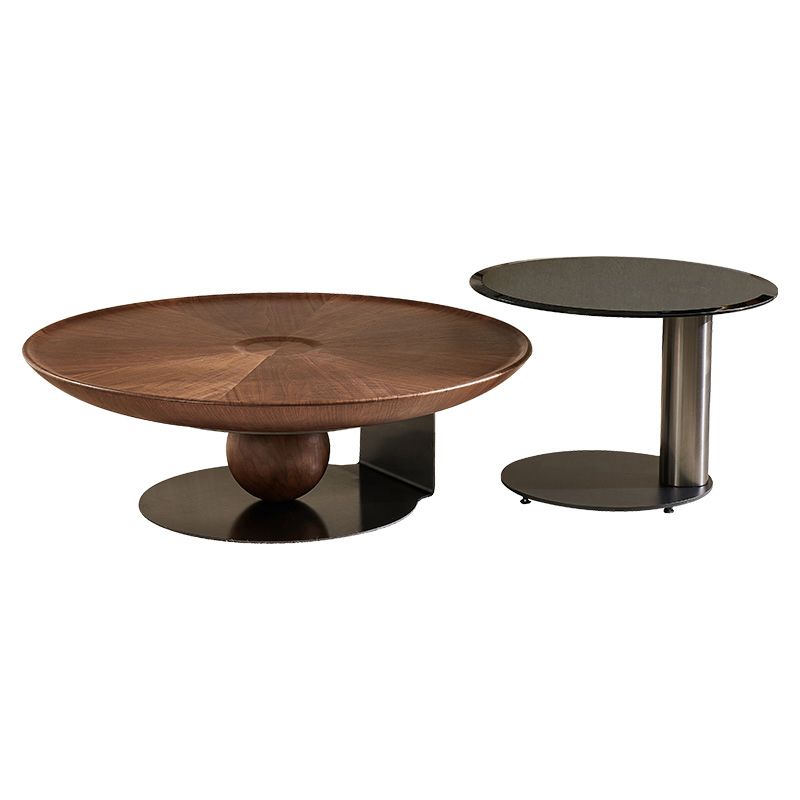 Modern Round Wood Single Coffee Table Pedestal Bunching Tables Clearhalo 'Coffee & Accent Tables' 'Coffee Tables' 'coffee_tables' 'furn' 'furn_coffee_tables' 'Furniture' 'Living Room Furniture' 1200x1200_99c46b29-89e8-4ca8-bd31-ca66b073dcab
