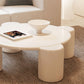 Modern Round Wood Coffee Table with 4 Legs Coffee Table in Cream Clearhalo 'Coffee & Accent Tables' 'Coffee Tables' 'coffee_tables' 'furn' 'furn_coffee_tables' 'Furniture' 'Living Room Furniture' 1200x1200_99c68856-5ff3-4a76-8e48-1c7021570325