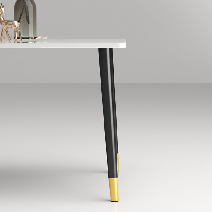 Mesa de comedor rectangular estilo Glam, mesa de comedor con tapa de piedra para uso en cocina