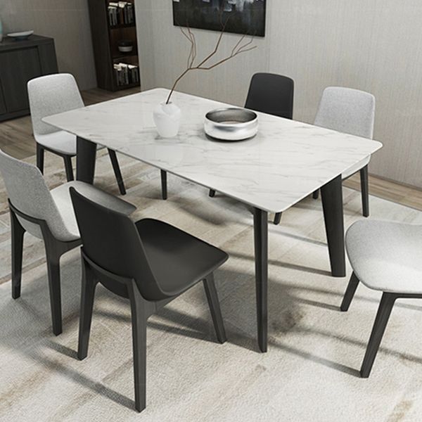 Sintered Stone White Dining Table Retro Modern 4 Legs Table for Dining Room Clearhalo ' dining_table' 'Dining Tables & Seating' 'Dining Tables' 'furn' 'furn_dining_table' 'Furniture' 'furniture_dining_table' 'Kitchen & Dining Furniture' 'kitchen&dining_furn' 'kitchen' 'kitchen_dining_table' 1200x1200_99c982e3-495c-4b6c-b8ed-c4523f7f9c9a
