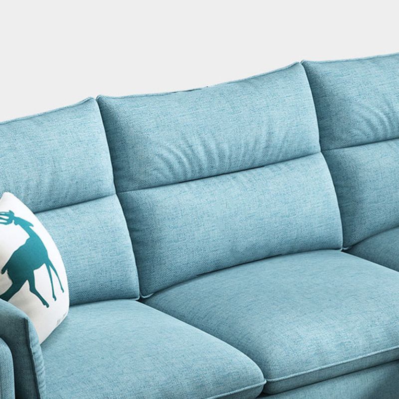 Fabric and Faux Leather Square Arm Settee Furniture with 2 Pillows Clearhalo 'furn' 'furn_sofas' 'Furniture' 'furniture_sofas' 'kitchen' 'kitchen_sofas' 'Living Room Furniture' 'Sofa' 'sofas' 1200x1200_99cb9c86-a08a-4408-93cc-796cdad28d28