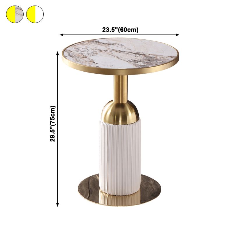 Round Shape Sintered Stone Dining Table Glam Pedestal Table for Dining Room Clearhalo ' dining_table' 'Dining Tables & Seating' 'Dining Tables' 'furn' 'furn_dining_table' 'Furniture' 'furniture_dining_table' 'Kitchen & Dining Furniture' 'kitchen&dining_furn' 'kitchen' 'kitchen_dining_table' 1200x1200_99cc54cc-ce7a-4e72-bcb5-f1561a9a8e67